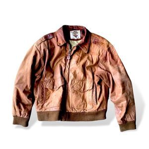 Global Identity "Leather Bomber" Jacket (Medium)